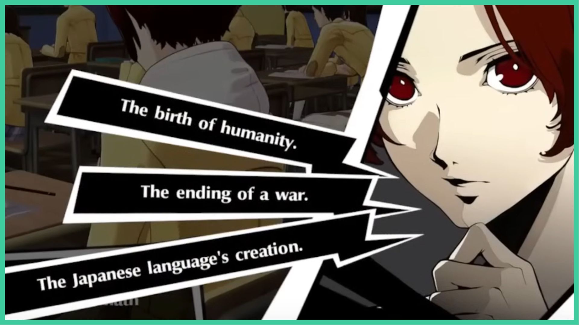 All Persona 5 The Phantom X Classroom Answers