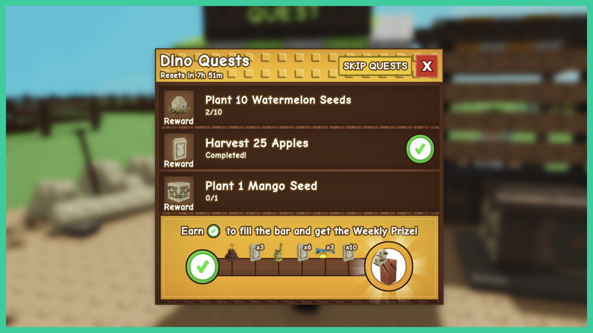 Grow a Garden Prehistoric Quests - All Rewards and How To Obtain Ticks