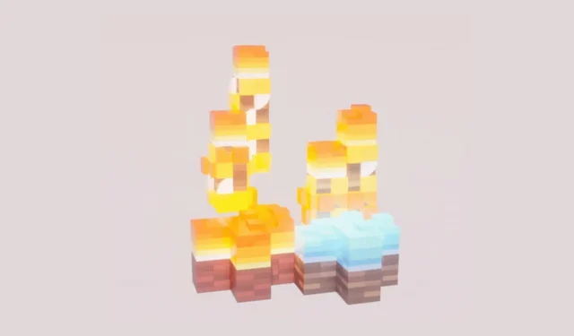 Stunning 3D Animated Fire and Leaves Created by Minecraft Player