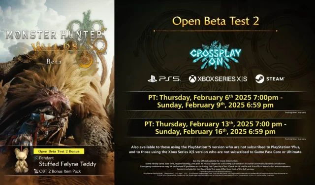 Upcoming Second Open Beta Test for Monster Hunter Wilds