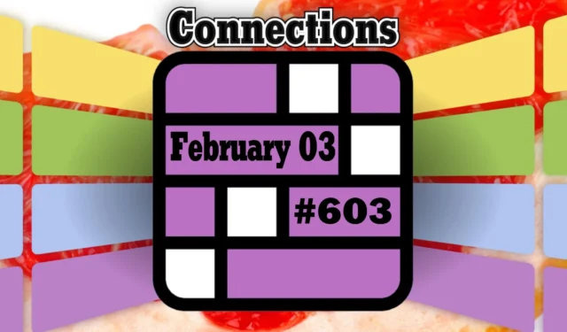 February 3, 2025 Connections Puzzle Answers & Tips (Puzzle #603)