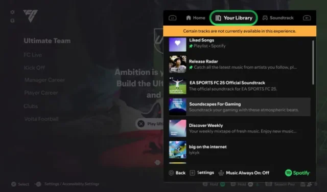 Spotify Introduces New In-Game Audio Feature for EA Sports FC 25