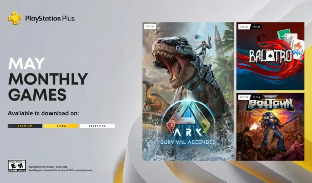 PS Plus May 2025 Game Additions: Balatro, Ark: Survival Ascended, and Warhammer 40K: Boltgun
